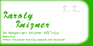 karoly knizner business card